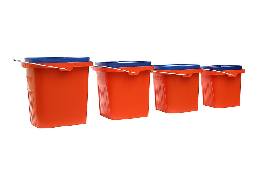 boxes, plastic, containers, storage, red, white background HD wallpaper