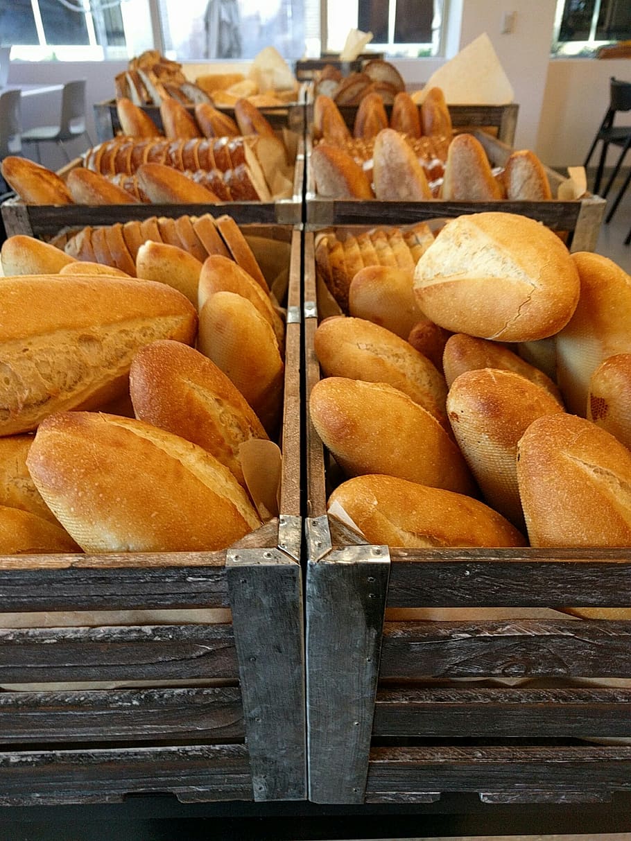 bread, food, rolls, fresh, bakery, wheat, loaf, kitchen, food and drink HD wallpaper