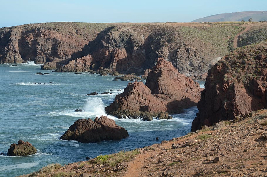coast, morocco, north africa, surf, mood, fishing, atlantic HD wallpaper