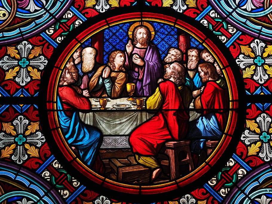 last supper stained glass