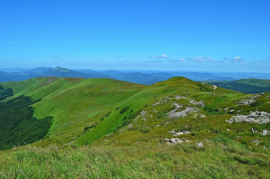 mountains, landscape, view, panorama, bieszczady, nature, forest HD wallpaper