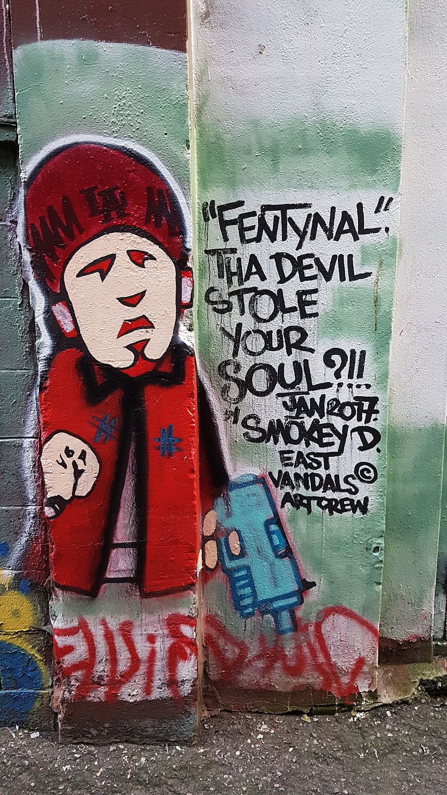 drugs, fentanyl, devil, communication, text, graffiti, western script HD wallpaper