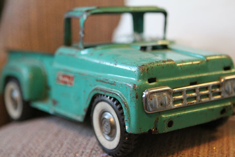 toy, truck, antique, collectible, fun, colorful, pickup truck, HD wallpaper