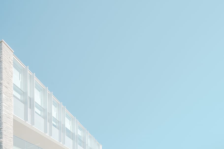 architecture, building, infrastructure, blue, sky, sunny, low angle view HD wallpaper