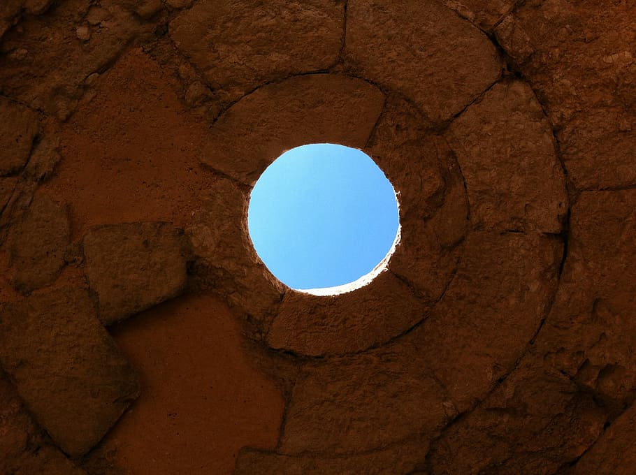 Sky, Outlook, Openness, Vision, hole, history, old ruin, rock - object HD wallpaper