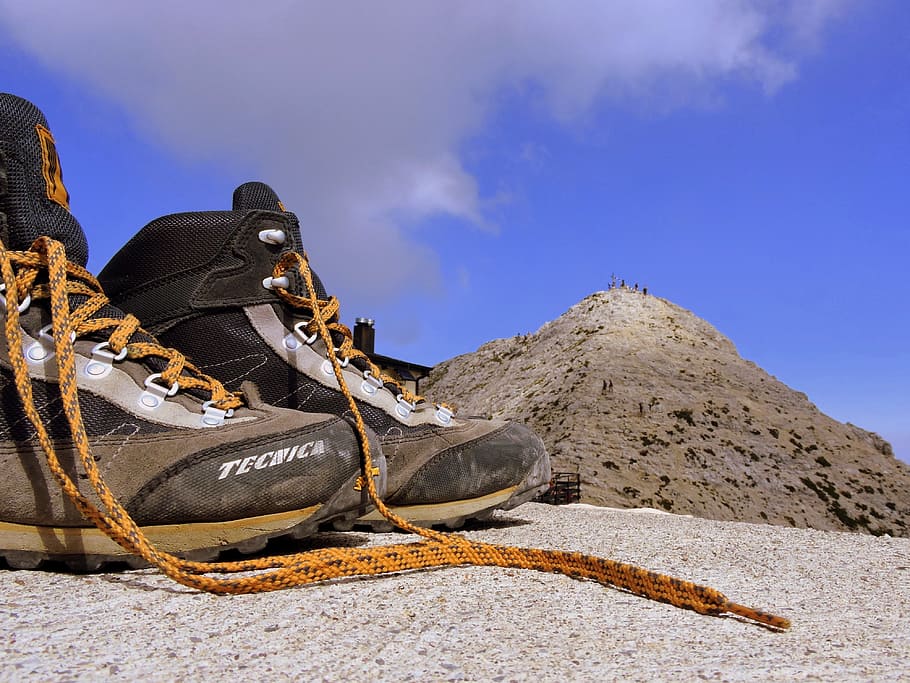 boot, mountain, top, carega, refuge, fraccaroli, walk, boots mountains HD wallpaper
