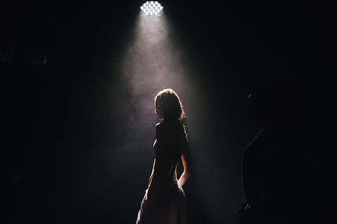untitled, dark, spotlight, stage, people, girl, woman, fashion HD wallpaper