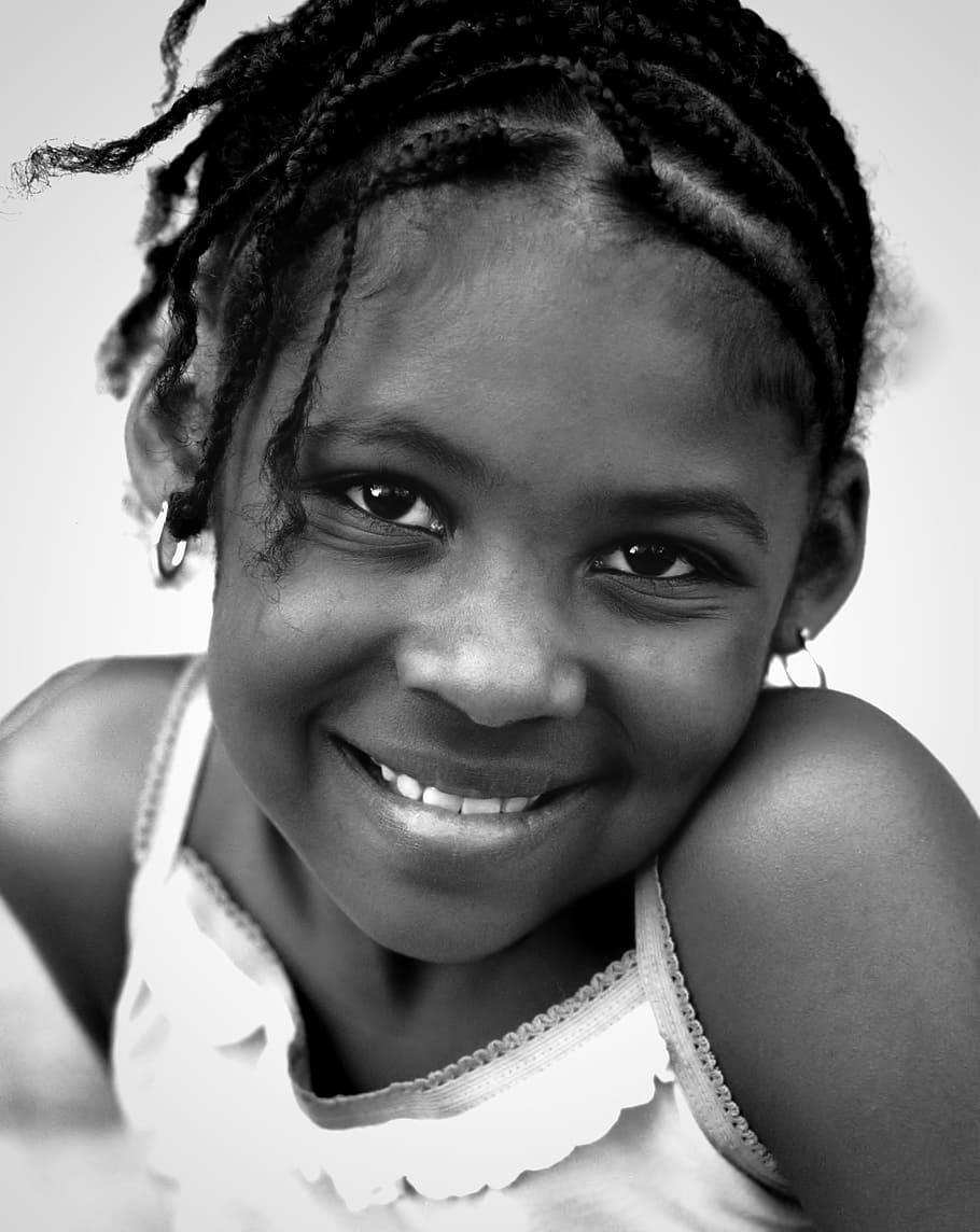 grayscale photo of a girl in spaghetti-strap top, children, cute, HD wallpaper