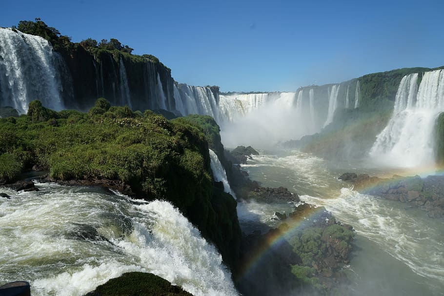 iguazu, brazil, water, scenics - nature, waterfall, beauty in nature HD wallpaper