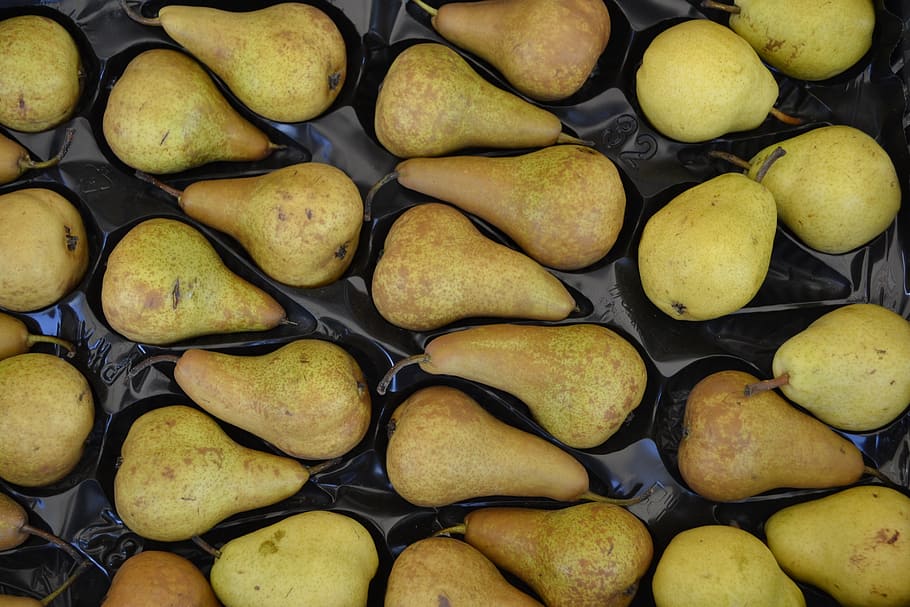 pear, pears, fruit, autumn, brown, healthy, full frame, backgrounds HD wallpaper