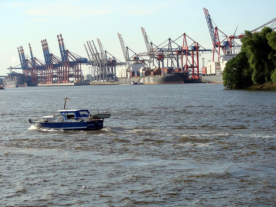 Hamburg, Port, Container Ship, industry, harbor, nautical vessel HD wallpaper