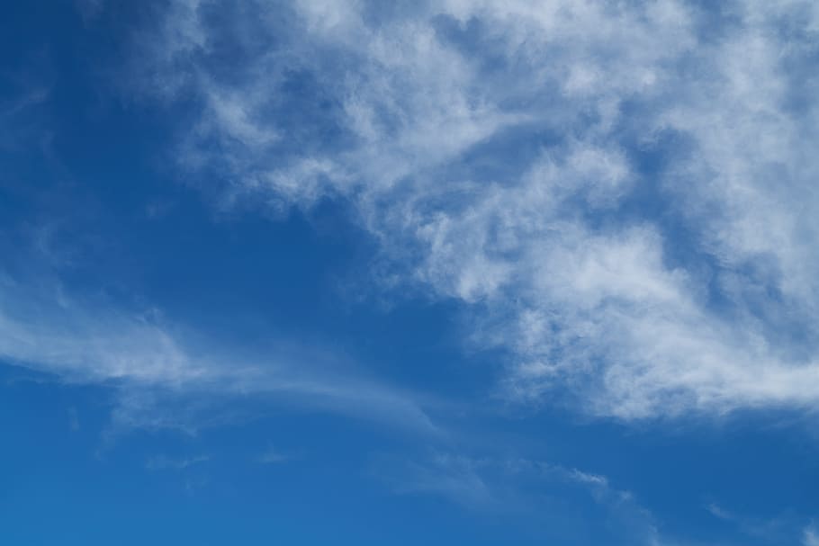 cloudy sky, blue, white, clouds, white clouds, landscape, nature HD wallpaper