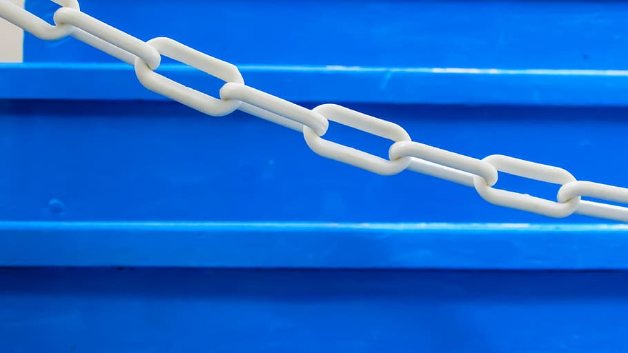 Chain, White, Metal, Connection, blue, sport, colored background HD wallpaper