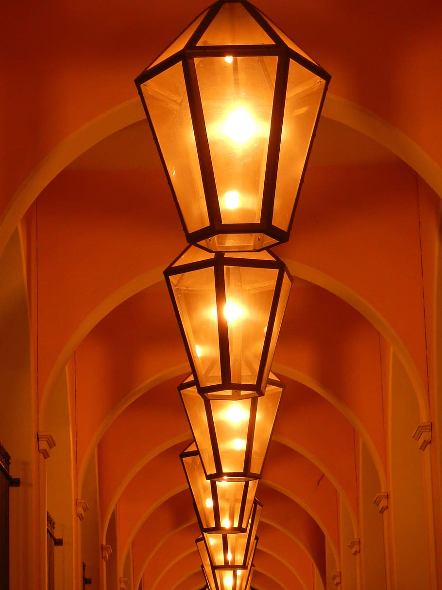 Light, Lamps, Lighting, Night, Hell, illuminated, in a row HD wallpaper
