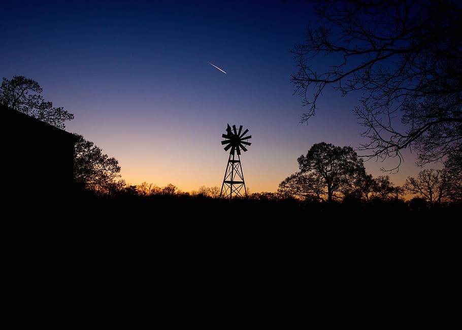 farm windmill silhouette