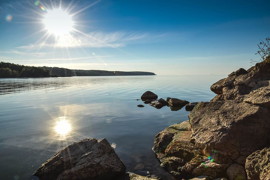 River, Nature, Landscape, Sun, Sky, golubov, travel, water HD wallpaper