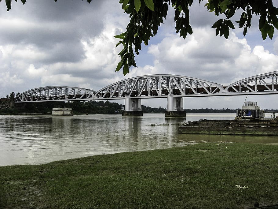 Hoogly Bridge landscape in Kolkata, India, architecture, calcutta