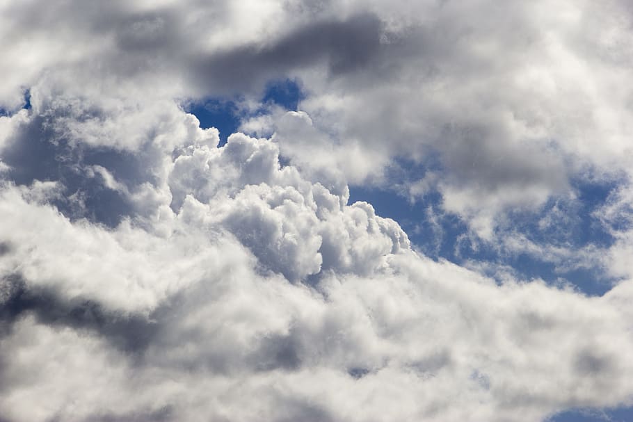 Clouds, Puffy, Weather, Summer, sky, blue, white, cumulus, cloudy HD wallpaper