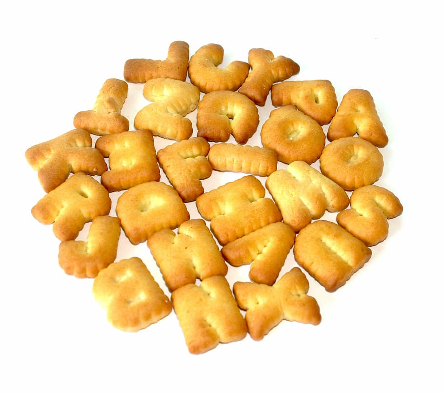 Food, Alphabet, Biscuit, Letter, Font, baked, number, cracker, HD wallpaper