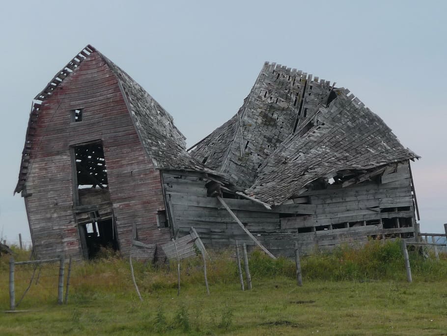 barn, scale, decay, wood, home, hut, old, broken, break up, HD wallpaper