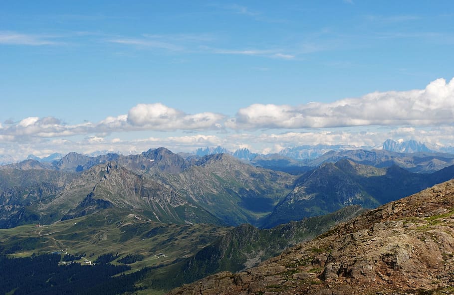 ratschingser white, sky, clouds, mountain, landscape, view HD wallpaper