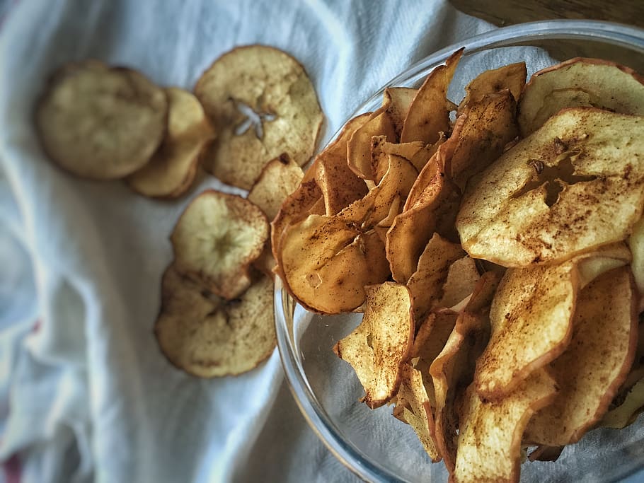 apple, chips, cinnamon, food and drink, freshness, indoors HD wallpaper