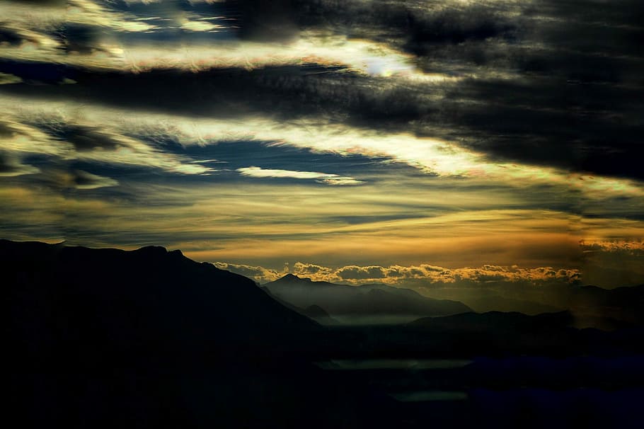 sunset photo, cumulus clouds, night, dark, sunrise, cloud - sky HD wallpaper
