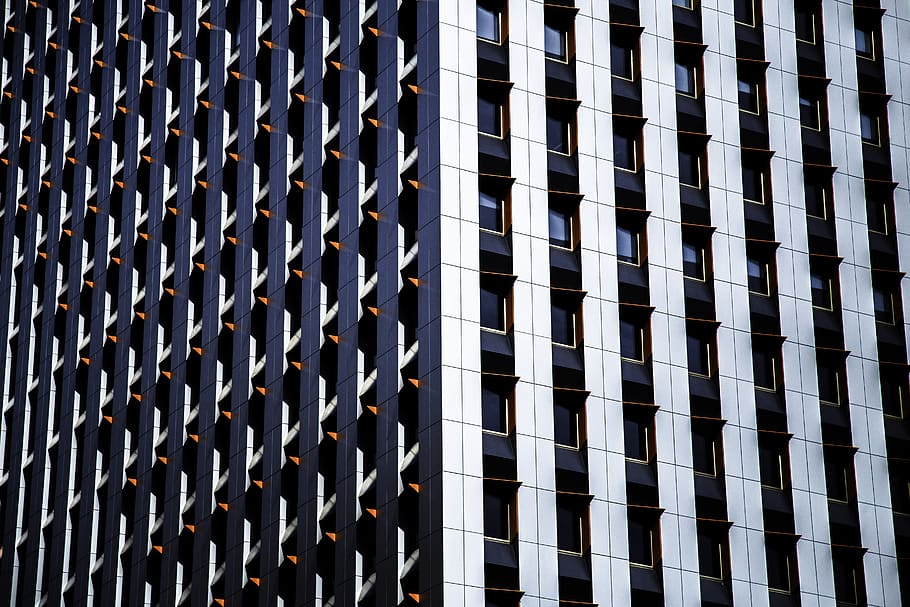 architecture, building, pattern, perspective, windows, building exterior HD wallpaper