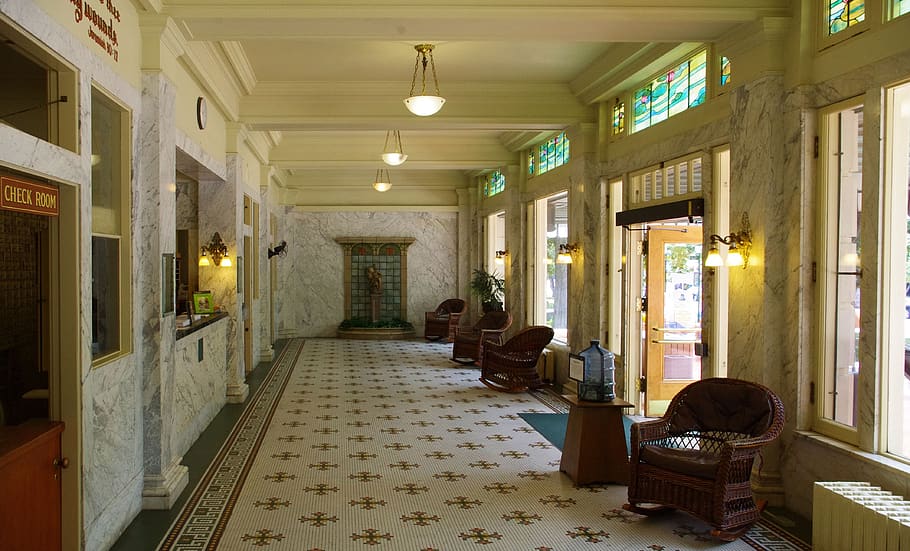 fordyce bathhouse lobby, hot, springs, national park, arkansas, HD wallpaper