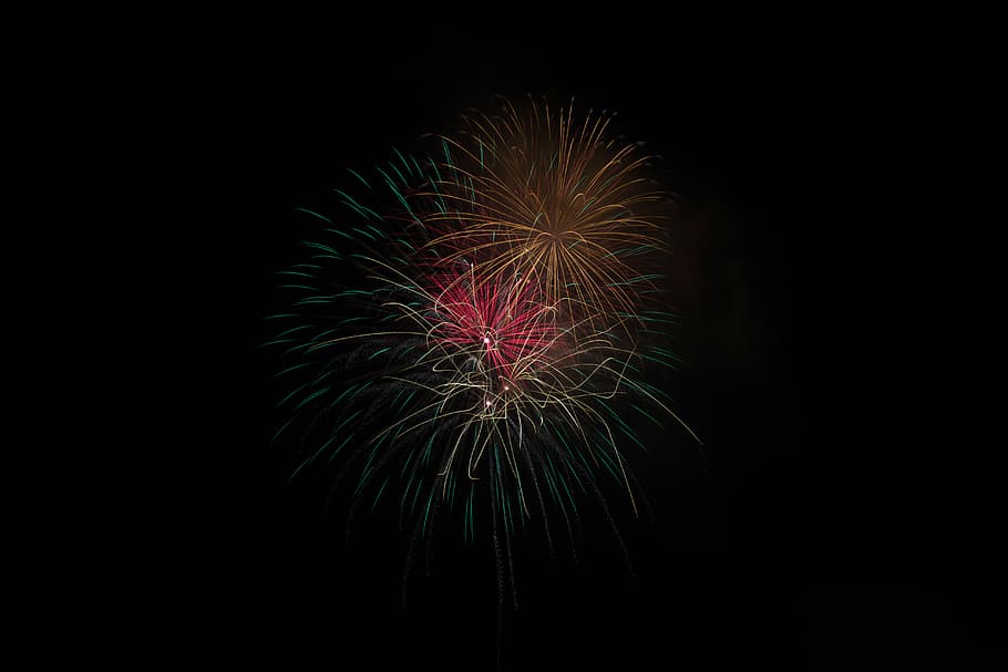 assorted-color fireworks during nighttime, dark, light, party