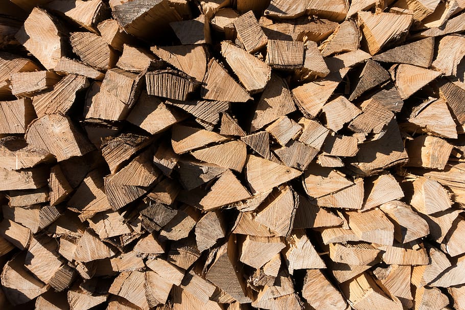 wood, hacked, stacked up, firewood, holzstapel, combs thread cutting, HD wallpaper