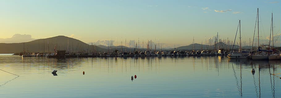 Alghero, Harbour, Sunset, Sardinia, italy, harbor, boat, mediterranean HD wallpaper