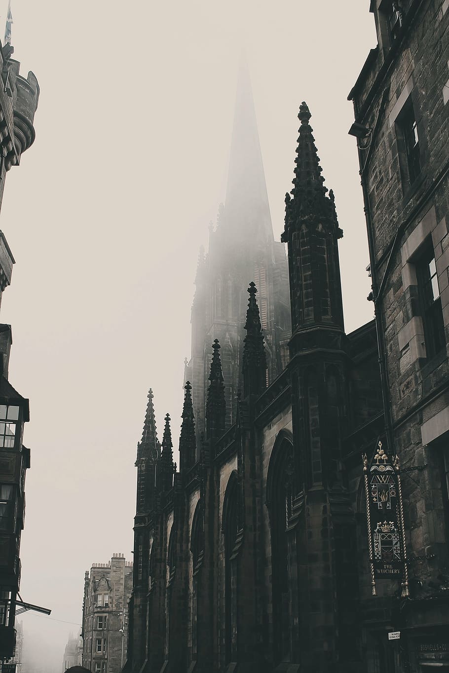 black concrete cathedral, low, angle, photography, building HD wallpaper