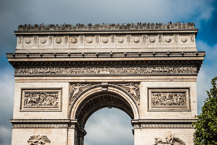 arch of triumph, paris, france, architecture, history, built structure, HD wallpaper