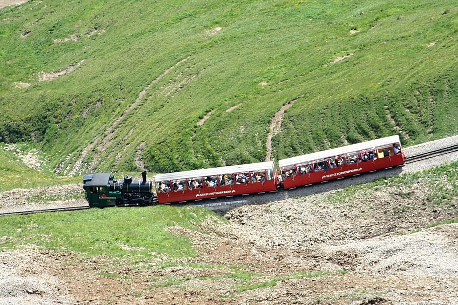 Brienz Rothornbahn, Red Horn, steam locomotive, train, rail, transport, HD wallpaper