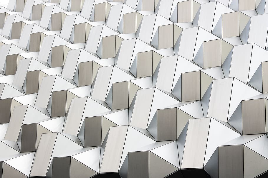 white and brown illustration, persepctive, cubes, 3d, steps HD wallpaper