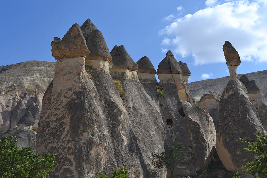 turkey, cappadocia, rocks, sky, travel destinations, architecture HD wallpaper