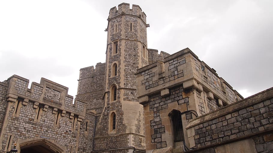 windsor castle, london, england, low angle view, architecture