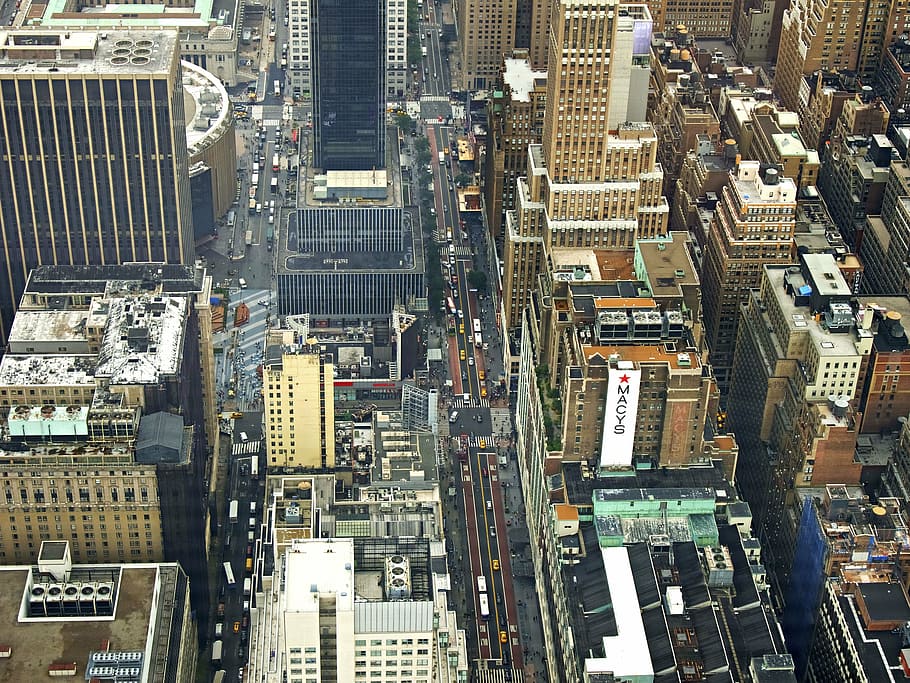 bird's eye view photography of buildings, architecture, infrastructure HD wallpaper