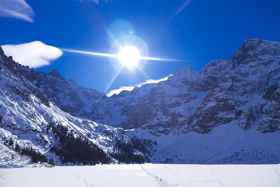 tatry, mountains, winter in the mountains, sky, the sun, view, HD wallpaper