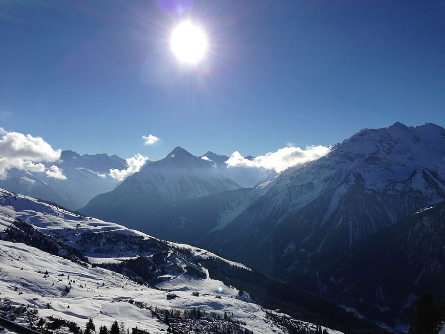 austria, alpine, panorama, winter, outlook, wintry, mountain HD wallpaper