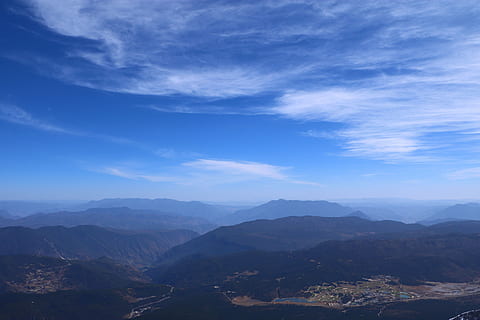 mountains under blue sky, blue sky, cloud, valley, nature, horizonte HD wallpaper