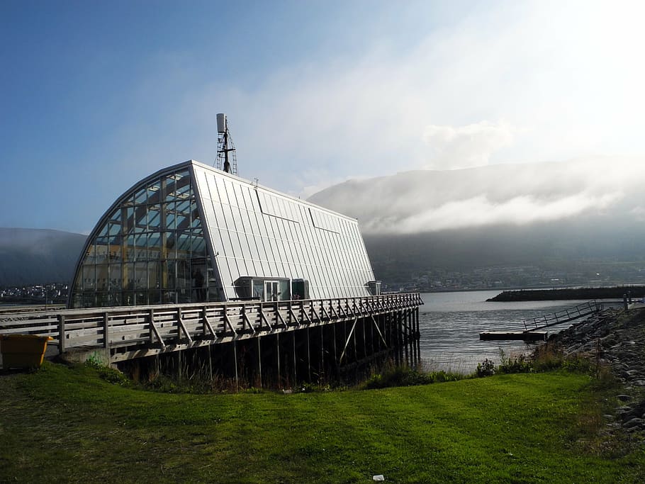 tromso, view, norway, water, architecture, built structure HD wallpaper