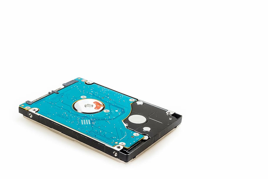 blue and black circuit board on white surface, hdd, disk, data store
