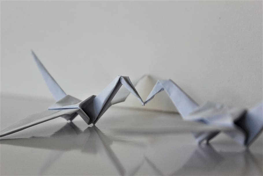 hd wallpaper two origami swans origami decors paper handmade minimalist wallpaper flare wallpaperflare