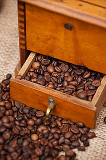 drawer of coffee beans, Antique, Aroma, Brown, Café, caffeine HD wallpaper