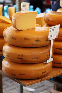shallow focus photography of cheeses, Circle, Circular, Dairy HD wallpaper