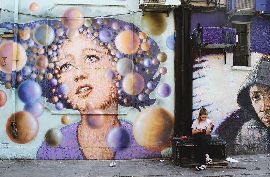aircon, inside, wall, mural, painting, art, graffiti, people HD wallpaper