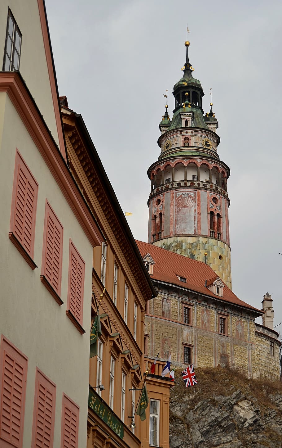 tower, castle, czech krumlov, monument, built structure, building exterior