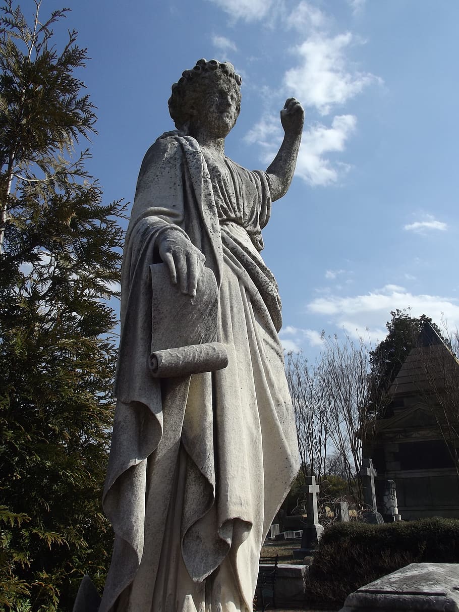 oakland cemetery, statue, grave yard, stone sculpture, monument